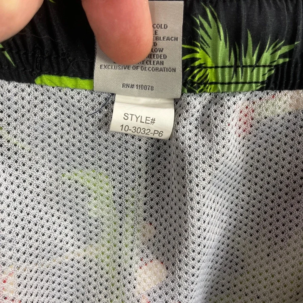 U.S‎ Polo Assn Tropical Swim Trunks XL Black Floral Beach Shorts Mesh